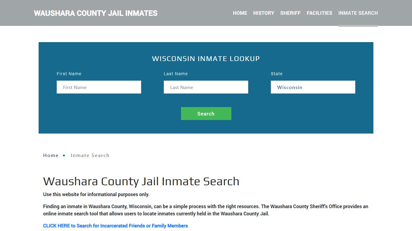 Waushara County, WI Detainee Lookup