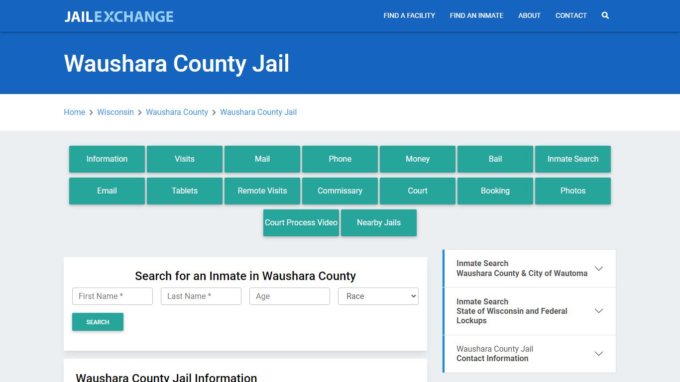 Waushara County Jail Roster Lookup, WI, Inmate Search